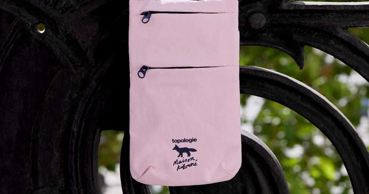 MAISON KITSUNÉ バケットバッグ ピンク topologie 新品 MAISON KITSUNÉ - ボールドフォックスヘッド 刺繍 スモール