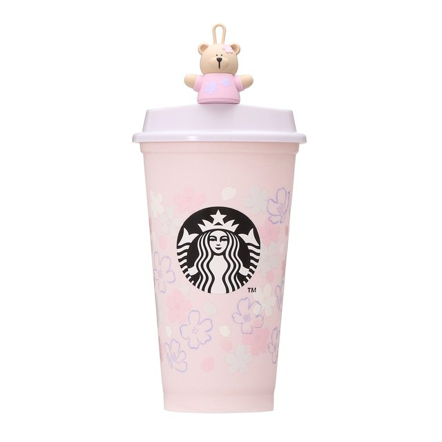 スタバ新作グッズ「SAKURA2023リユーザブルカップ専用ドリンクホールキャップベアリスタ」全体