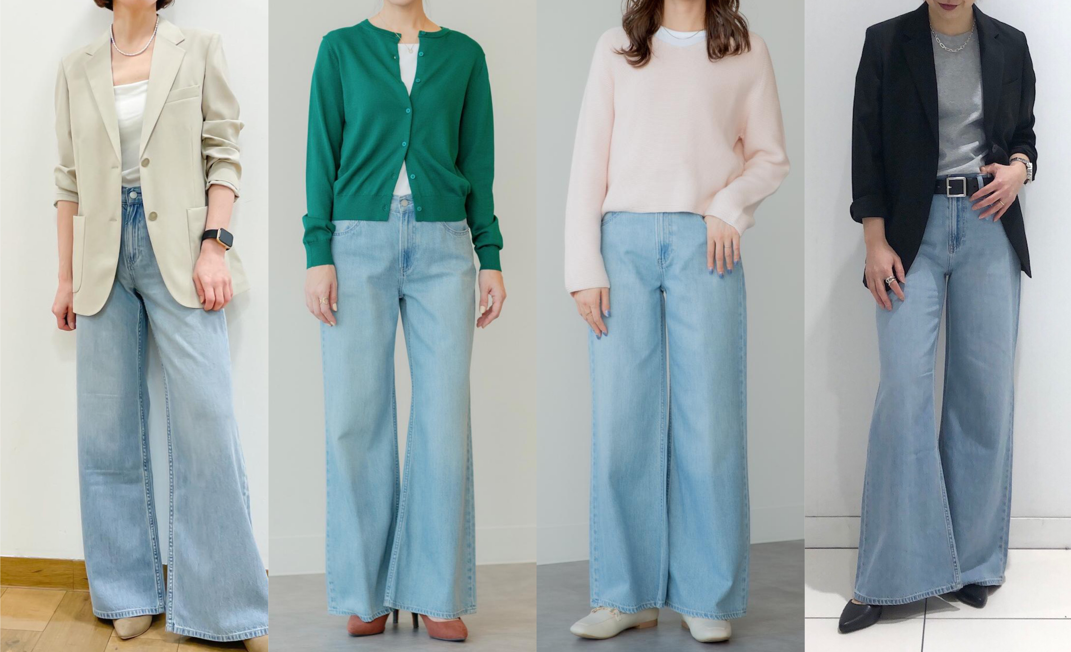 【ユニクロ春のデニムコーデ8選】気温15度前後の今どきカジュアル