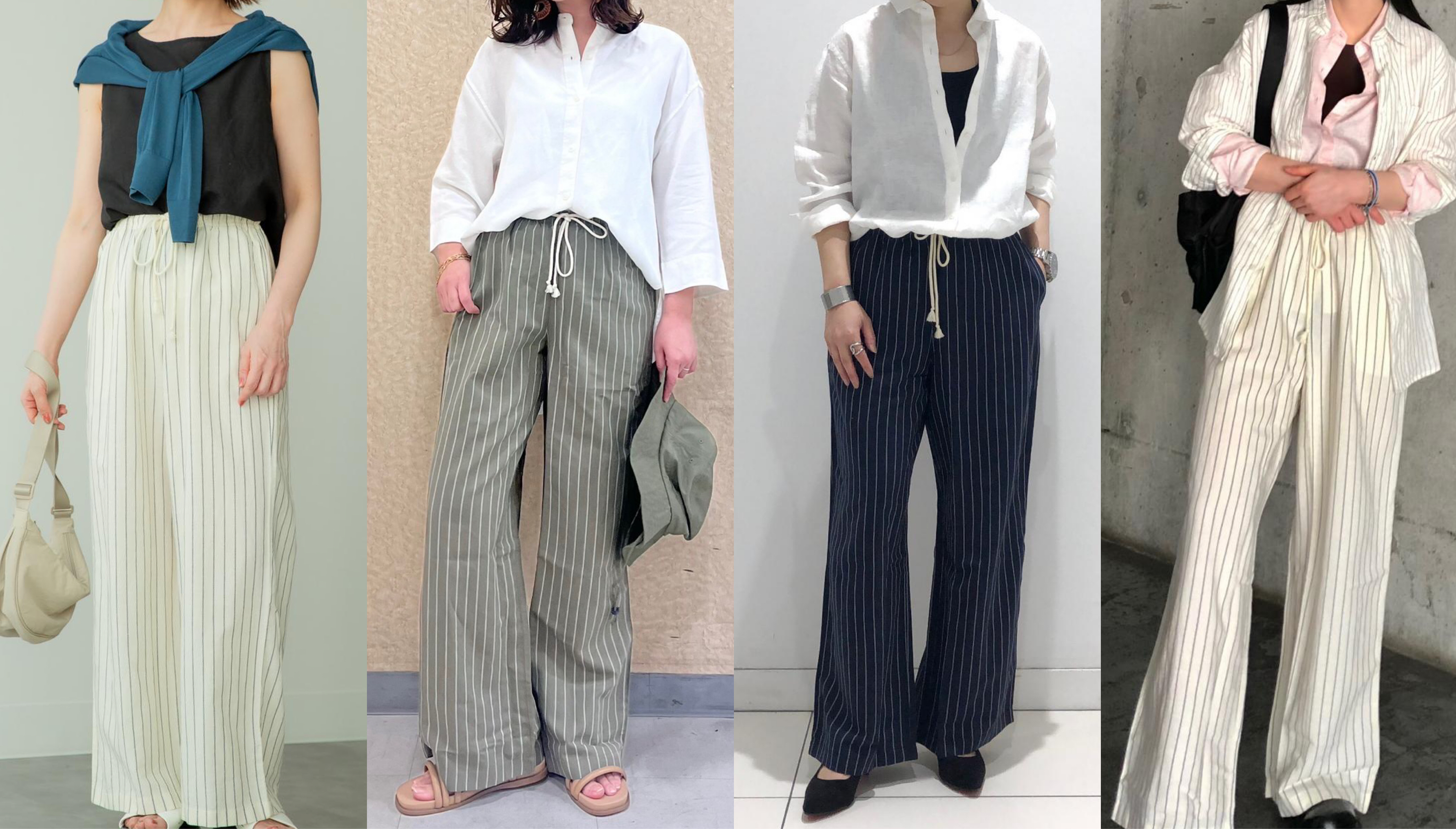 【ユニクロ リネン素材のイージーパンツコーデ5選】気温22度前後の今にちょうどいい！