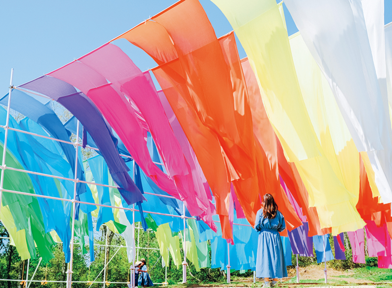 滋賀県　びわこ箱館山 虹のカーテン
