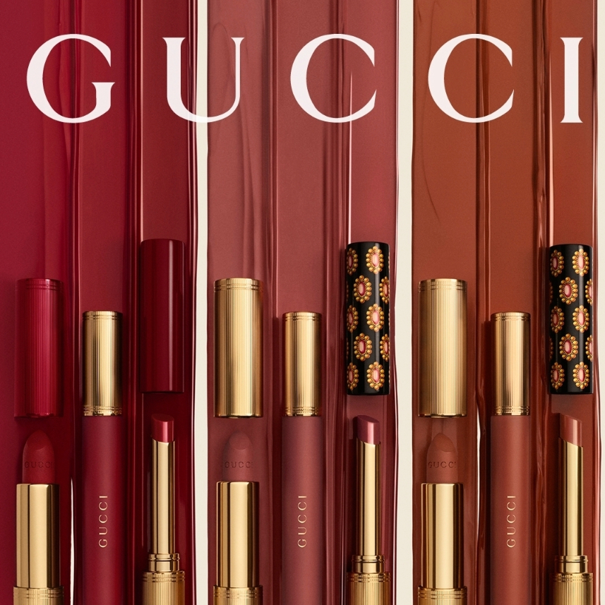 『グッチ ビューティ』のおしゃれリップ。人気カラー×思い通りの質感が選べる！ 【2025夏新色】