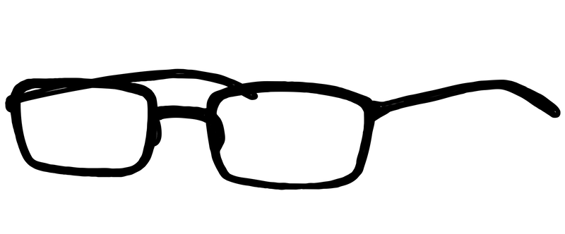 スクエアフレームのメガネのイラスト