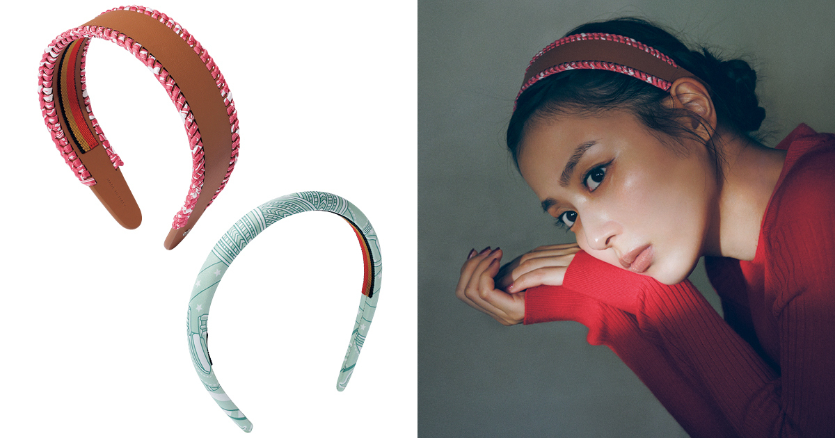 花柄がかわいい♪【HERMES】カチューシャ ボタニカルな絵柄が素敵♪】☆エルメス☆カチューシャ (HERMES