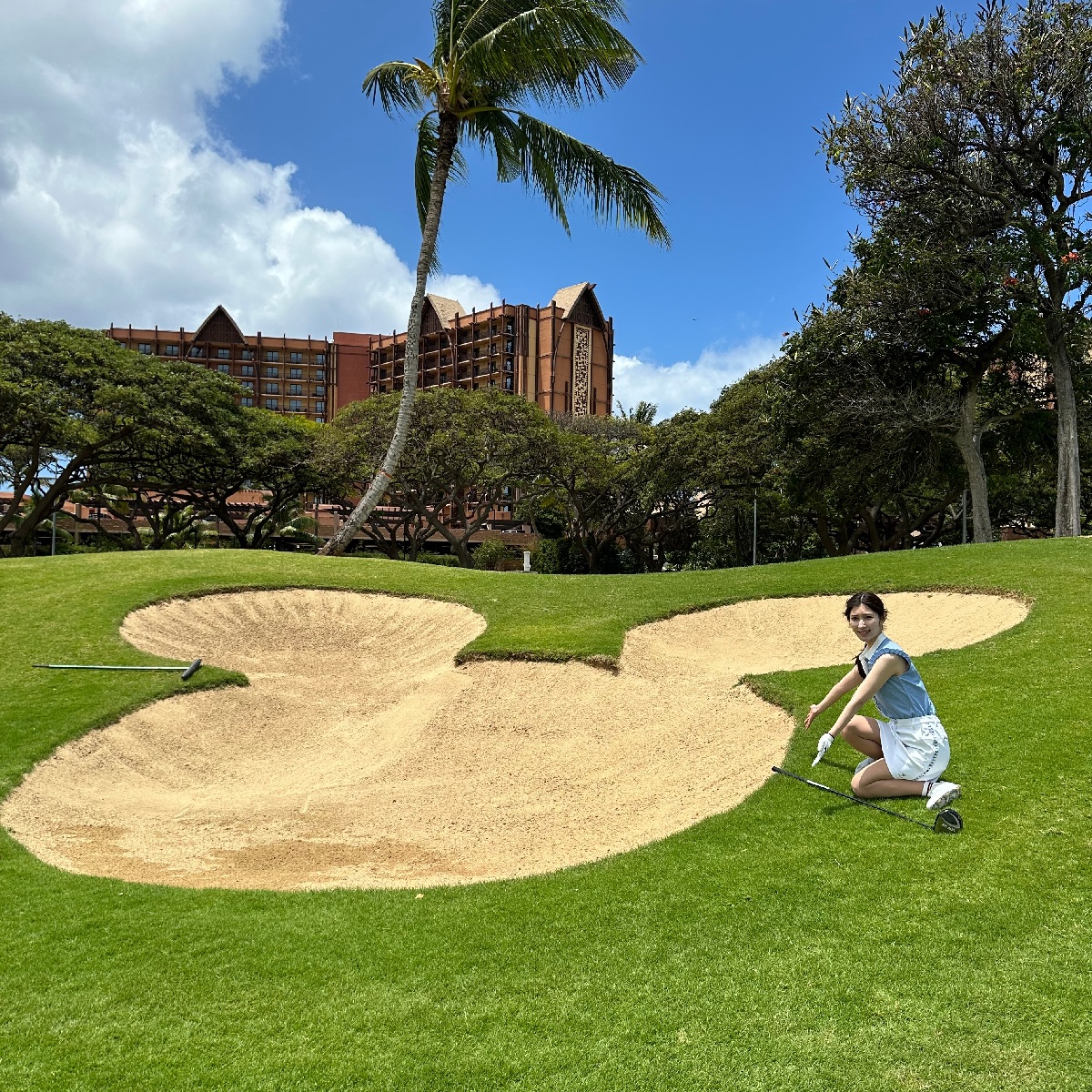 【ハワイ】ミッキーのバンカーが可愛い！念願のハワイでリゾートゴルフをenjoy！