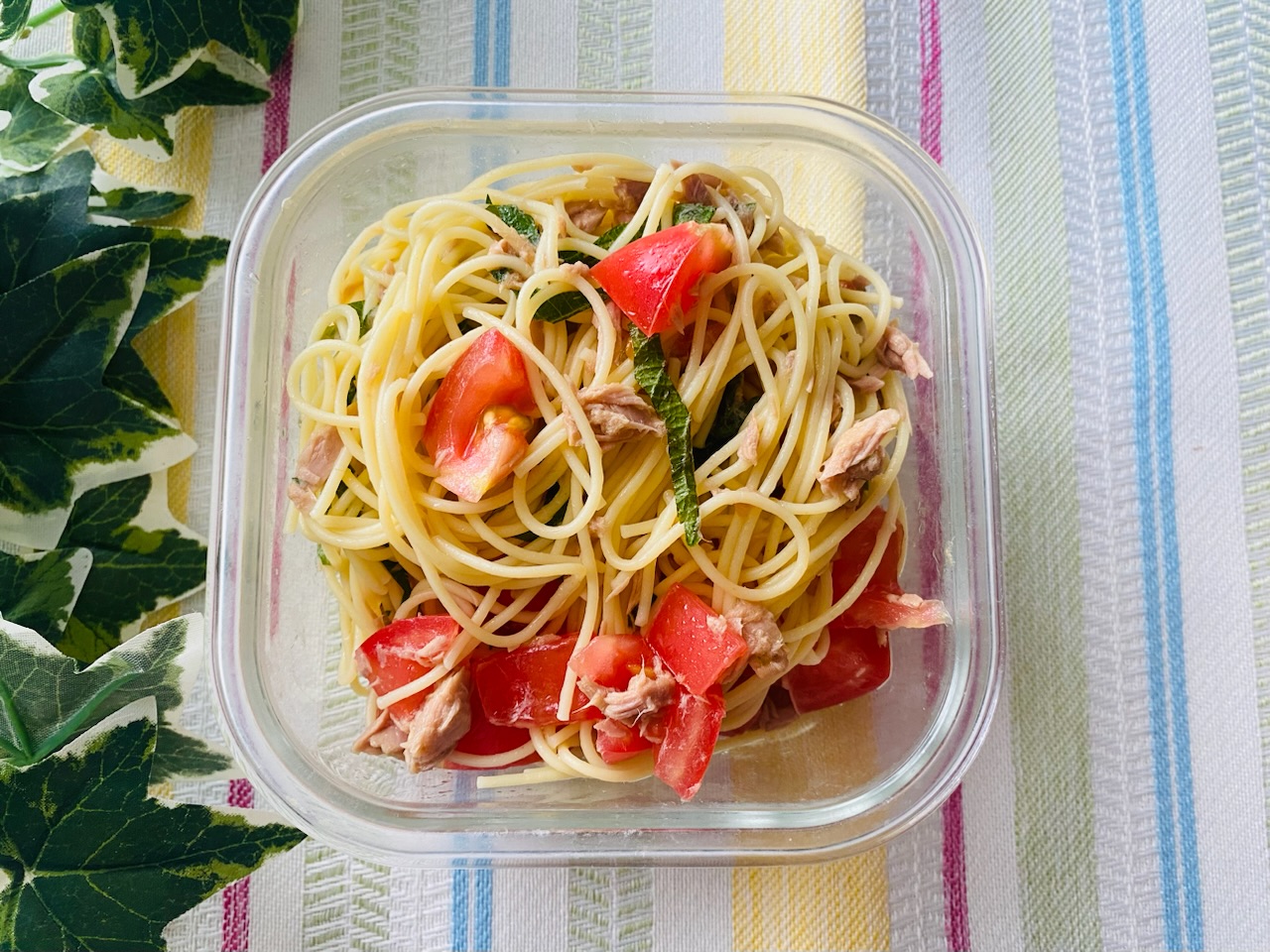 トマトとツナの冷製パスタ