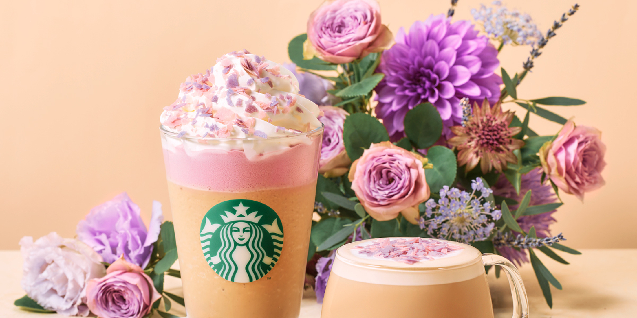 【スタバ 新作】「ロイヤル アール グレイ ブーケ フラペチーノ(R)」が新登場！ 花束のようなトッピングが可愛すぎる 